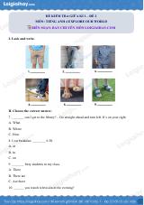Đề thi giữa kì 1 Tiếng Anh 4 Explore Our World - Đề số 2